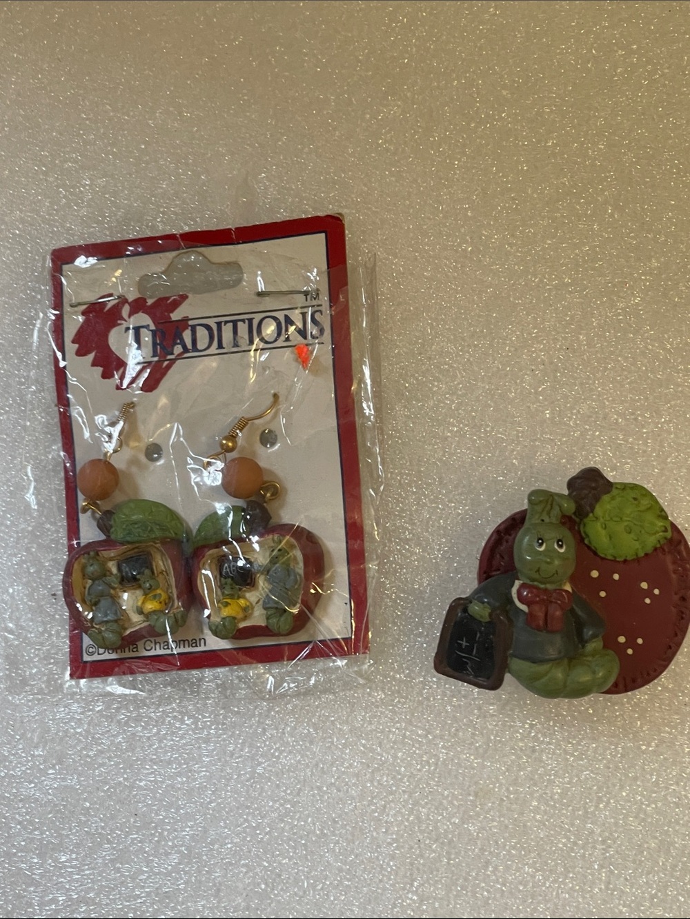 Traditions Apple Earrings &  Pin Set - Red, Green
